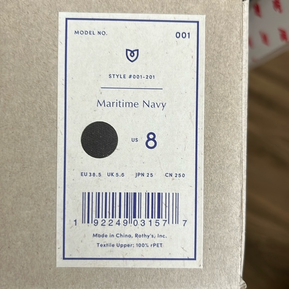 Rothy's The Flat in Maritime Navy Ballet Flats V Vamp - Picture 2 of 5